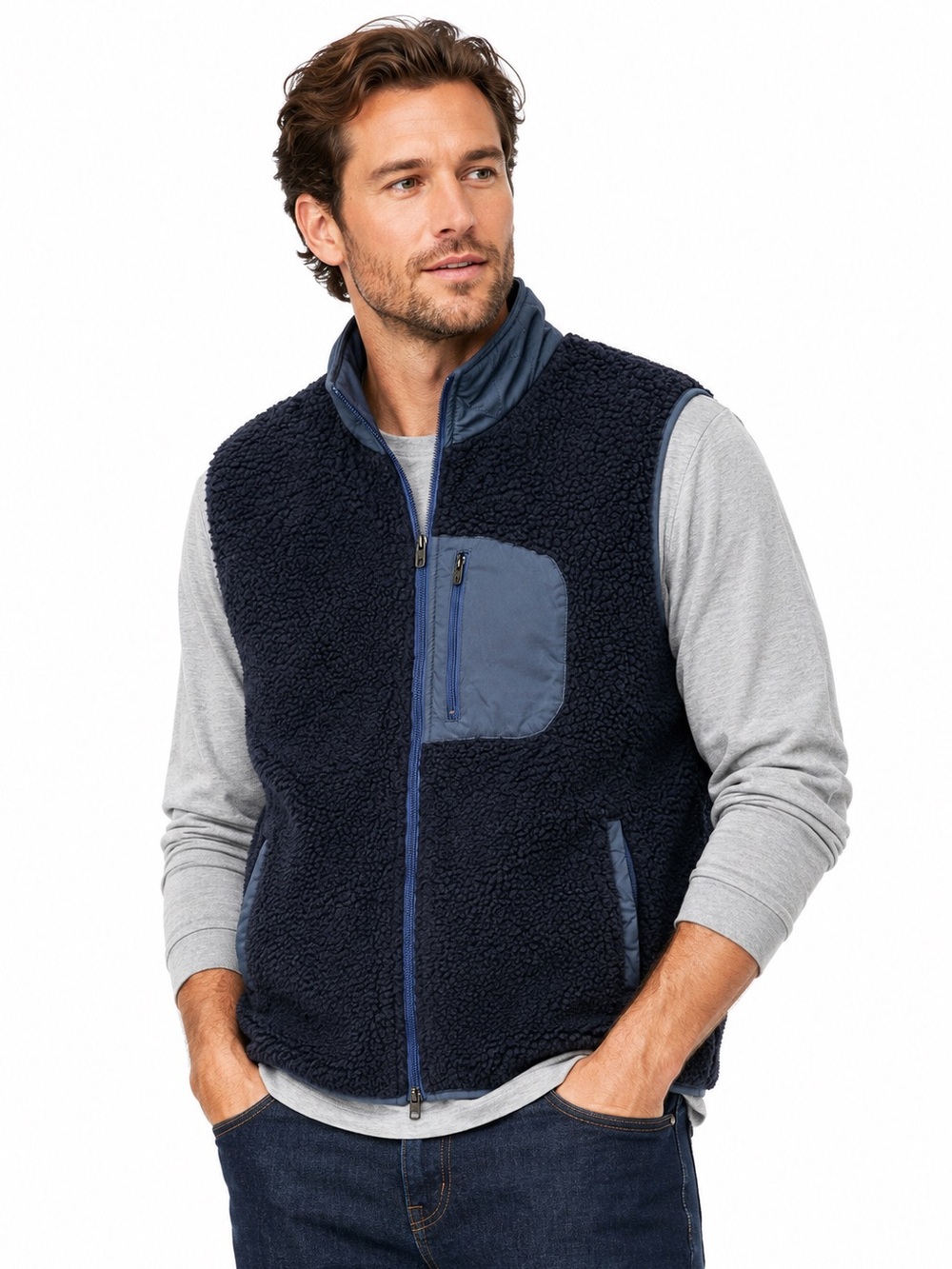 Johnnie-O Sherpa Fleece Vest - Twilight